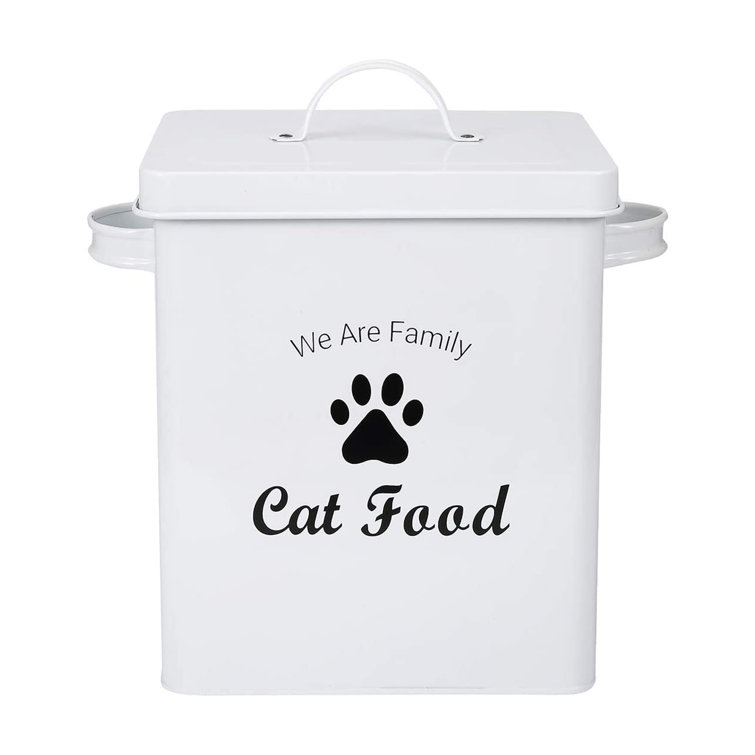 FINECASA Dog Cat Treat And Food Storage Tin With Lid And Scoop Included